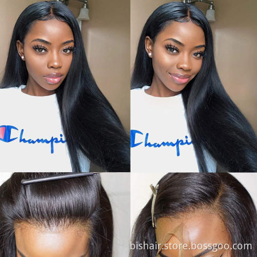 Low price 9A Brazilian straight hair with lace front real hair 180% density 13X4 Brazilian straight hair with virgin lace front